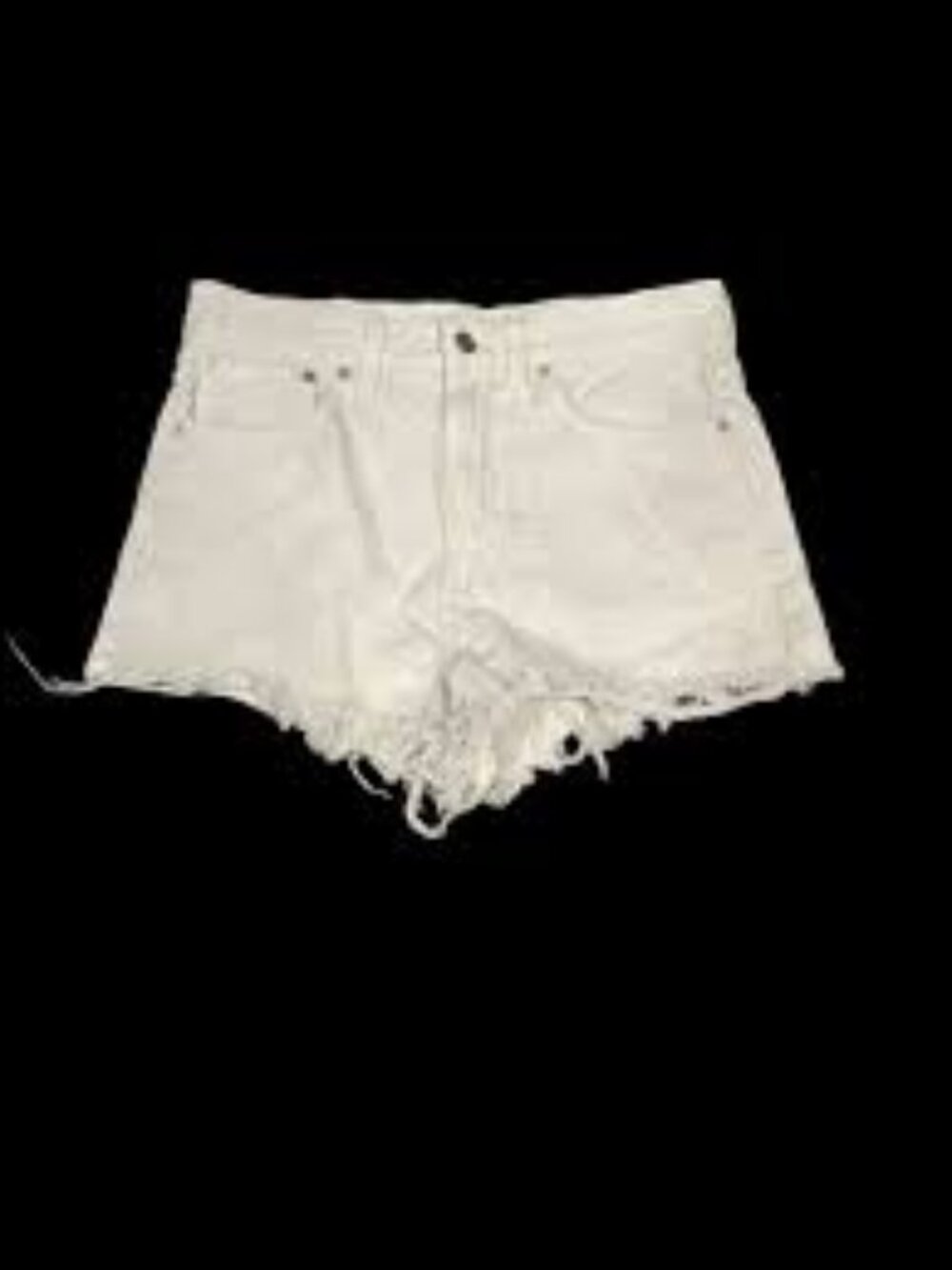 Madewell Relaxed Denim Jean Raw Hem Distressed Shorts, White - Size 26